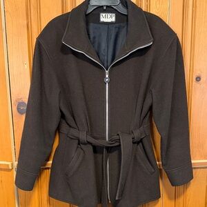 MDP Women's Black Belted Trench Coat